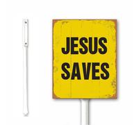 Vintage Christmas Decor Jesus Is The Answer Reiligious Outdoor Lawn Sign 20x30 CM Aluminum Yard Decor Seasonal Decorations Christian Gifts Rust Free