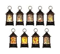 Vintage Christmas Lantern, LED Water Globe with Snowman Scene, Resin Construction, 13x7.2x6.5 cm, Battery Powered Holiday Decoration