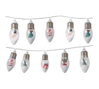 Vintage Christmas Lights 6.6ft 10 LED Christmas Tree Lights with Tree & Snow & Cute Doll Ornaments for Home Patio Fireplace Decor Vintage Decor