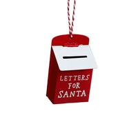 Vintage Christmas Mailbox Ornament, 6 Styles Wrought Iron Painted Hanging Decor for Xmas Tree (A)