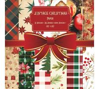 Vintage Christmas Pattern Scrapbook Paper Craft Pad: 12 Vintage Holiday Patterned Scrapbooking Pages, 36 Double-Side Sheets (3 Sheets Per Design), ... for Collage, Album, DIY Projects and More