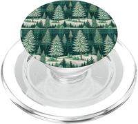 Vintage Christmas Plaid Tree Pines and Snowflakes for Girls PopSockets PopGrip for MagSafe