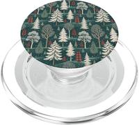 Vintage Christmas Plaid Tree Pines and Snowflakes for Girls PopSockets PopGrip for MagSafe