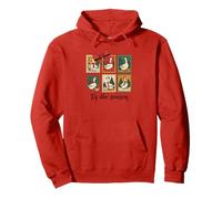 Vintage Christmas Postage Stamps Goose Men Women Kids Xmas Pullover Hoodie
