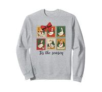 Vintage Christmas Postage Stamps Goose Men Women Kids Xmas Sweatshirt