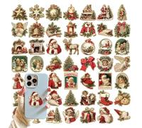 Vintage Christmas Rub On Transfers | Rub-On Transfer Sticker | 50X Stickers Vintage Waterproof for Christmas Party Supplies