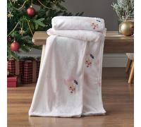 Vintage Christmas Santa Blanket Throw - Pink