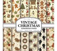 Vintage Christmas Scrapbook Paper Pad: Nostalgic Holiday Pattern Collection with Rustic Santa, Gingerbread, & Victorian Ornaments | Double-Sided ... | 8.5 x 8.5 Inch Decorative Craft Paper