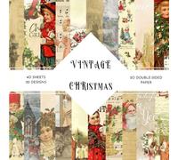 Vintage Christmas Scrapbook Paper: | Vintage Christmas Decorative Craft Paper | 8.5 x 8.5 inch | 40 patterned double sided sheets (20 designs) | Vintage Christmas Ephemera Themed Patterns |