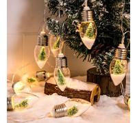 Vintage Christmas String Lights - 20 LED Clear Bulbs Snow Globe Lights for Indoor Outdoor Home Patio Decoration (Tree, 6.66ft/10 Bulbs)