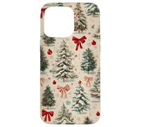 Vintage Christmas Tree Cute Red Bow Holiday Winter Aesthetic Case for iPhone 15 Pro Max