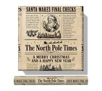 Vintage Christmas Wrapping Paper North Pole Newspaper Santa Craft Gift Wrap | The North Pole Times From Santa Clause Unique Cool Holiday Xmas Classic Retro Old Fashioned Style 17x29.5” 10 Sheets A Roll