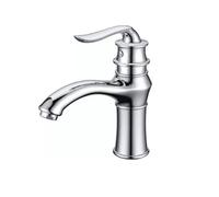 Vintage Chrome Bathroom Sink Faucet Single Lever Basin Mixer Tap with Hot and Cold Water Control Retro Design Single Hole Installation