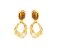 Vintage Chunky Thick Earrings for Women,Exaggerated Geometric Dangle Earrings Crystal Gemstone Tassel Earring Trendy Statement Jewelry for Wedding Party, L, Plastic, No Gemstone