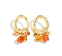 Vintage Chunky Thick Earrings for Women,Exaggerated Geometric Dangle Earrings Crystal Gemstone Tassel Earring Trendy Statement Jewelry for Wedding Party, L, Plastic, No Gemstone