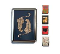 Vintage Cigarette Case & Card Holder - Multi-Functional Metal Wallet with Snap Closure for Cards, Cash, ID | Slim Retro Design for Men and Women, Durable Stainless Steel 2026 (Duet of Strength)