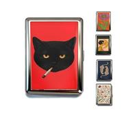 Vintage Cigarette Case & Card Holder - Multi-Functional Metal Wallet with Snap Closure for Cards, Cash, ID | Slim Retro Design for Men and Women, Durable Stainless Steel 2026 (Shadow & Grace)