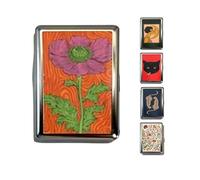 Vintage Cigarette Case & Card Holder - Multi-Functional Metal Wallet with Snap Closure for Cards, Cash, ID | Slim Retro Design for Men and Women, Durable Stainless Steel 2026 (Crimson Reverie)