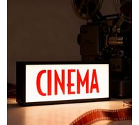 Vintage CINEMA Marquee Lightbox LED Cinema Sign with Remote Control USB Powered Wall Mountable Dimmable Neon Sign for Family Movie Nights Theater Lobby Film Studio Decoration(11.8*5.9*1.97in)