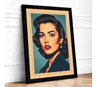 Vintage Cinema Portrait Retro Framed Wall Art Print A4 (29.7×21cm) Black, Wall Decor for Living Room, Bedroom, Office & Home, Ready to Hang, Art Gift