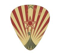 Vintage Circus Background 12 Pack Guitar Plectrums With Storage Case, 0.46/0.71/0.96mm, Including Thin, Medium Thick Guitar Plectrums For Electric Guitars Bass Ukulele