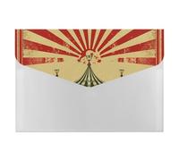 Vintage Circus Background File Folder 6-Pocket, Waterproof Accordion File Organizer with Snap Closure, Expanding Document Holder for Office, Home