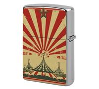 Vintage Circus Background Lighter Case Metal Protective Cover with Double-Sided Art Design, Cool Lighters Pouch Shockproof Lighter Cover for Men Women Gifts, Lighters Not Included