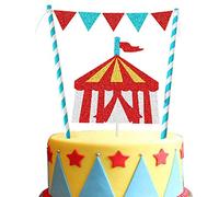 Vintage Circus Cake Topper Circus Tent Big Top Cake Topper for Kids Birthday Baby Shower Party Decoration