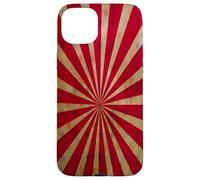 Vintage Circus Tent Stars Red Lines Carnival Distressed Case for iPhone 15 Plus