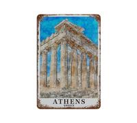 Vintage Cityscape Plaque Athens Greece Vintage Tin Sign Home Office Kitchen Pub Club Cafe Bar Farm Restaurant Collection Metal Wall Decor20 x 30 cm (8 x 12 Zoll)-399
