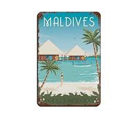 Vintage Cityscape Plaque Maldives Islands Vintage Tin Sign Home Office Kitchen Pub Club Cafe Bar Farm Restaurant Collection Metal Wall Decor