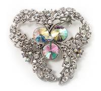 Vintage Class Aurora Borealis Crystal Brooch