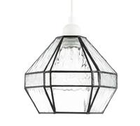 Happy Homewares Vintage Classic Bronze Pendant Shade with Moroccan and Water Glass