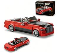 Vintage Classic Car Building Kit, MOC Convertible Car Building Toy, 366 PCS | British Retro Sports Car Bricks Model Kit, Collectible Sports Cars Bricks Toy for Adults and Cars Lovers