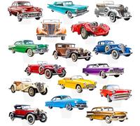 Vintage Classic Car Cupcake Toppers, Chocolate Brown, Party Decorations, 48 Pieces, 1950s Retro Theme, Wedding and Birthday Cake Picks