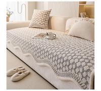 Vintage Classic Chenille Scratch Resistant Sofa Protective Couch Cover, Non Slip & Cat Scratch Design, Thick Plush sofa cover Irregular Shaped curve Couch Slipcover Washable (Gray,90 * 210cm)