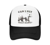 Vintage Classic Cooling Breathable Can I Pet That Dawg Bear Mesh Sun Cap Men Women Adjustable Foam Trucker Hat for Casual Wear Vintage Classic Washed Style Never be Out of Style