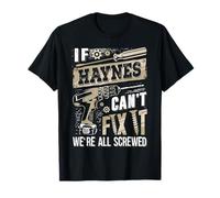 Vintage Classic HAYNES Family Name Tee Ideas If HAYNES Can't Fix It We're All Screwed Unisex-Adults Black S Solid V-Neck Classic Fit Short Sleeve T-Shirt