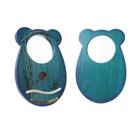 Vintage Classic Mini Lyre Harp 16 String Wooden Mahogany Blue Harp Veneer String Instrument harp instruments