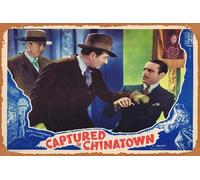 Vintage Classic Old Movie CAPTURED IN CHINATOWN Original Lobby Card Tarzan Police Dog Marion Shilling Charles Delaney Film Poster Metal Tin Sign TV Poster Gift Karaoke Bar Pub Club Decorative Wall