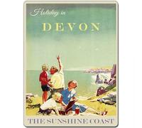 Vintage Classic Retro Tourism Holiday Travel Advert Poster Metal Sign 15 x 20cm [England - Devon]