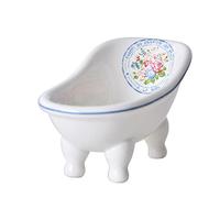 Vintage Clawfoot Tub Bathtub Soap Dish for Bathroom Shower - Decorative French Country Farmhouse Ceramic Soap Dish, Sponge Holder Bath Container Bar Soap Tray Holder for bathroom, Kitchen Sink