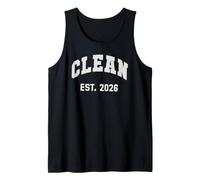 Vintage Clean Est 2026 University Since Sobriety Recovery Tank Top