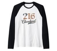 Vintage Cleveland 216 Area Code Patriot USA American Flag Raglan Baseball Tee