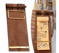 Vintage Clipboard Hanging Memo Board - DIY Paper Note Holder with Cutter for Cafe Menu Home Decor School to-Do Lists Message Board - Includes Realistic Wood-Look Pen (Board + Pen Set)