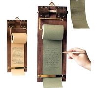 Vintage Clipboard Hanging Memo Board, Wall Mounted Paper Roll, Kraft Paper Roll Holder, Multi-Functional Decor Note Dispenser for Office Home Kitchen Cafe (Green)