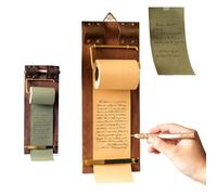 Vintage Clipboard Hanging Memo Board, Wall Mounted Paper Roll, Kraft Paper Roll Holder, Multi-Functional Decor Note Dispenser for Office Home Kitchen Cafe (Yellow)