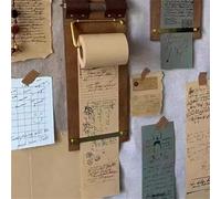 Vintage Clipboard Kraft Notebook Set - Retro Hanging Writing Pad with Cutter, Refillable Kraft & Wooden Paper Rolls for Notes, to-Do Lists, Sketching, Journaling, Wall Decor (Set-C)