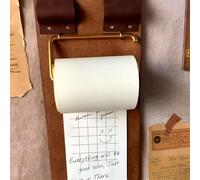 Vintage Clipboard Kraft Notebook Set - Retro Hanging Writing Pad with Cutter, Refillable Kraft & Wooden Paper Rolls for Notes, to-Do Lists, Sketching, Journaling, Wall Decor (Set-B)