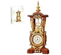 Vintage Clock Building Blocks Set - Classic Timepiece Bricks Kit, Collector's Mechanical Model, Home Decor, STEM Education Toy, Creative Gift for Adult